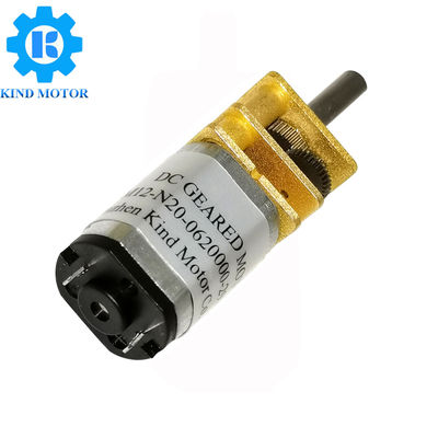 Motor con engranajes de poco ruido del cepillo de carbono del metal de 0,5 pulgadas 12m m N10 N20 N30 3v 5v 6v